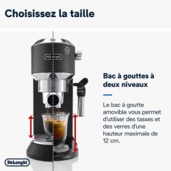 Machine expresso classique - DELONGHI - EC685.BK Dedica Style - Café
