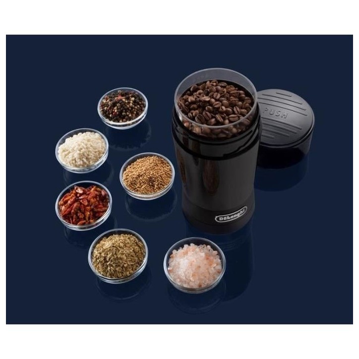 Moulins a café - DELONGHI - KG200 - 170 W - 90 g de grains - Noir Moulins a café - DELONGHI - KG200 - 170 W - 90 g de grains - Noir