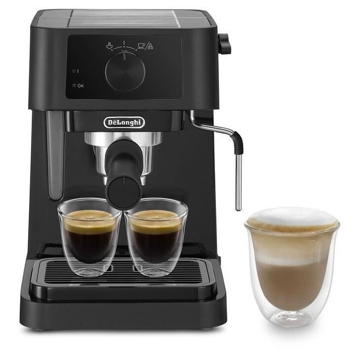 Machine a expresso - DELONGHI Stilosa EC235.BK - Noir - Buse vapeur - Compatible ESE Machine a expresso - DELONGHI Stilosa EC235.BK - Noir - Buse vapeur - Compatible ESE