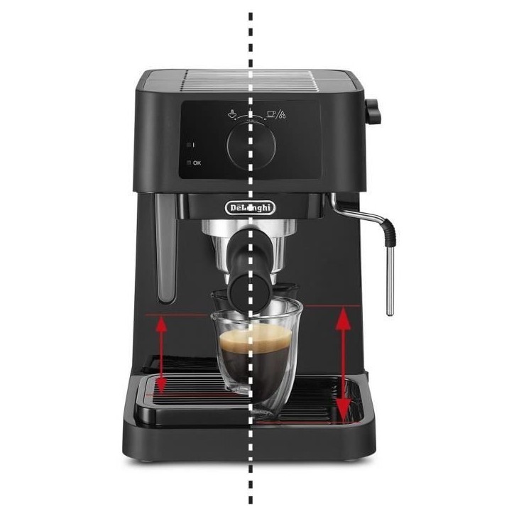 Machine a expresso - DELONGHI Stilosa EC235.BK - Noir - Buse vapeur - Compatible ESE Machine a expresso - DELONGHI Stilosa EC235.BK - Noir - Buse vapeur - Compatible ESE