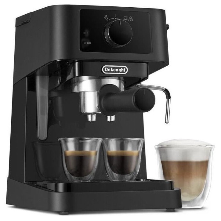 Machine a expresso - DELONGHI Stilosa EC235.BK - Noir - Buse vapeur - Compatible ESE Machine a expresso - DELONGHI Stilosa EC235.BK - Noir - Buse vapeur - Compatible ESE