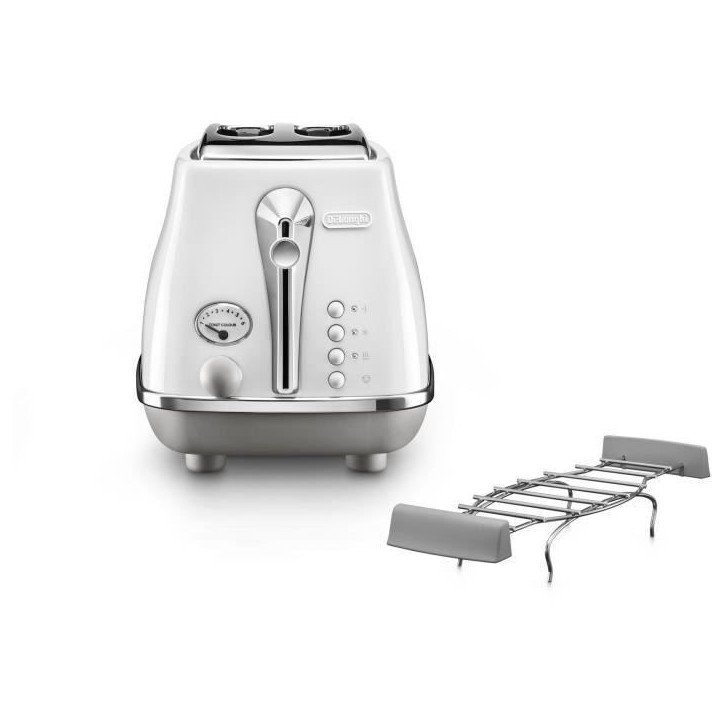 Grille-pain - DELONGHI - CTOC2103.W - 900 W - 2 fentes - Blanc Grille-pain - DELONGHI - CTOC2103.W - 900 W - 2 fentes - Blanc