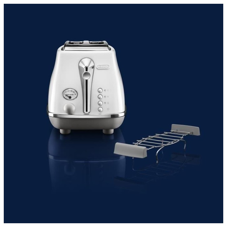 Grille-pain - DELONGHI - CTOC2103.W - 900 W - 2 fentes - Blanc Grille-pain - DELONGHI - CTOC2103.W - 900 W - 2 fentes - Blanc