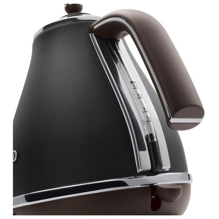 Bouilloire - DELONGHI - KBOV2001.BK - 2000 W - 1,7 L - Noir mat / Chocolat Bouilloire - DELONGHI - KBOV2001.BK - 2000 W - 1,7 L - Noir mat / Chocolat