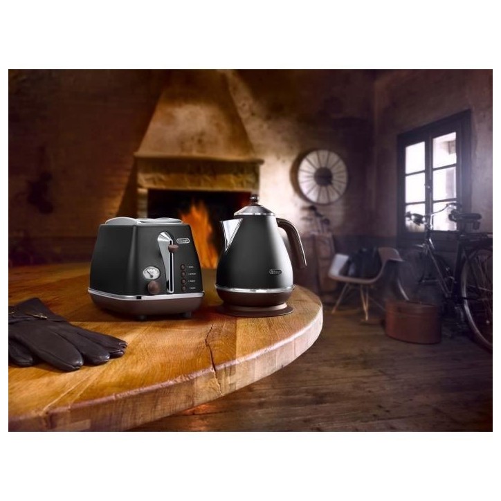 Bouilloire - DELONGHI - KBOV2001.BK - 2000 W - 1,7 L - Noir mat / Chocolat Bouilloire - DELONGHI - KBOV2001.BK - 2000 W - 1,7 L - Noir mat / Chocolat