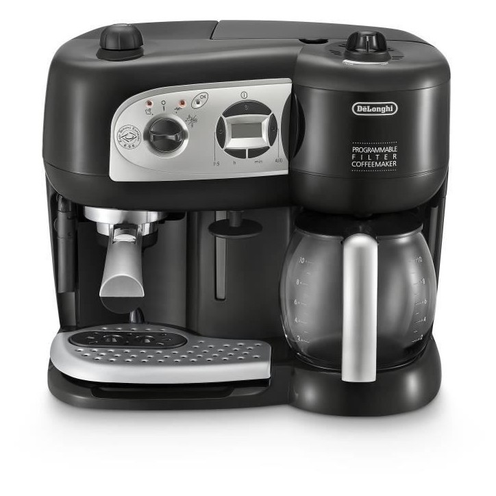 DELONGHI BCO 264.1 - Combiné expresso cafetiere - Noir - Café moulu ou dosettes ESE - Pompe 15 bars - 1750W DELONGHI BCO 264.1 - Combiné expresso cafetiere - Noir - Café moulu ou dosettes ESE - Pompe 15 bars - 1750W