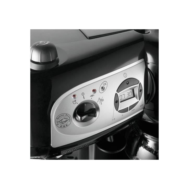 DELONGHI BCO 264.1 - Combiné expresso cafetiere - Noir - Café moulu ou dosettes ESE - Pompe 15 bars - 1750W DELONGHI BCO 264.1 - Combiné expresso cafetiere - Noir - Café moulu ou dosettes ESE - Pompe 15 bars - 1750W