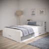 DEMEYERE Lit adulte contemporain blanc perle + tete de lit - l 160 x L