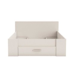 DEMEYERE Lit adulte contemporain blanc perle + tete de lit - l 160 x L