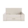 DEMEYERE Lit adulte contemporain blanc perle + tete de lit - l 160 x L