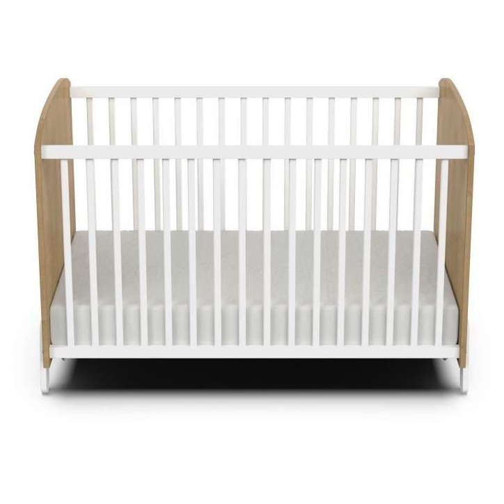 Ensemble duo 60 comprenant 1 lit a barreaux 60 x 120 cm & 1 commode a langer 2 tiroirs - NAILI - Hamilton / Blanc mat - DEMEYERE Ensemble duo 60 comprenant 1 lit a barreaux 60 x 120 cm & 1 commode a langer 2 tiroirs - NAILI - Hamilton / Blanc mat - DEMEYERE