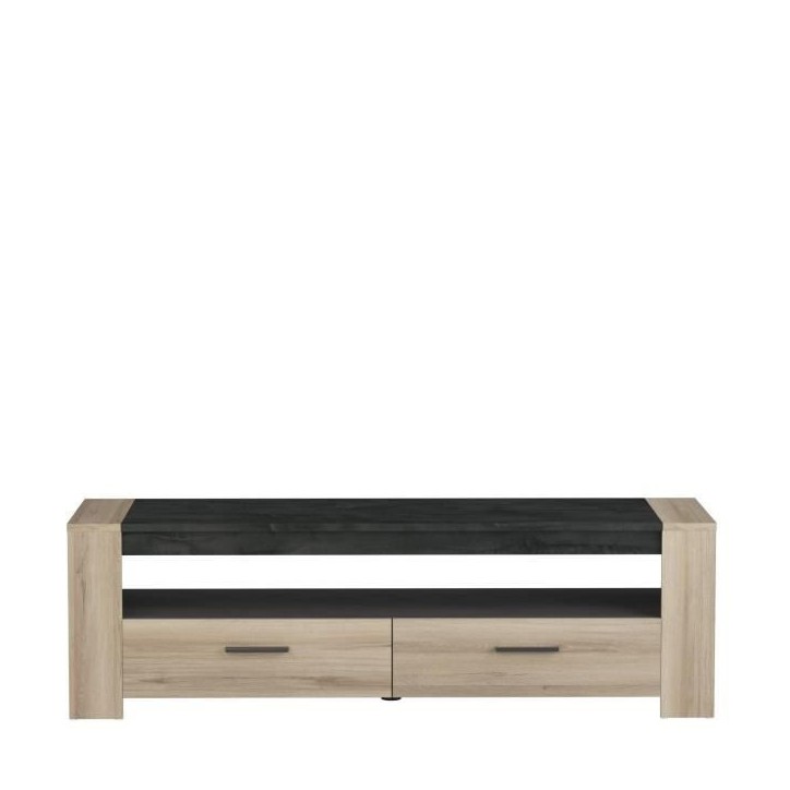 Ensemble salon SHEFFIELD composé de : Table basse double plateau supérieur et inférieur + Meuble TV 2 tiroirs - DEMEYERE Ensemble salon SHEFFIELD composé de : Table basse double plateau supérieur et inférieur + Meuble TV 2 tiroirs - DEMEYERE