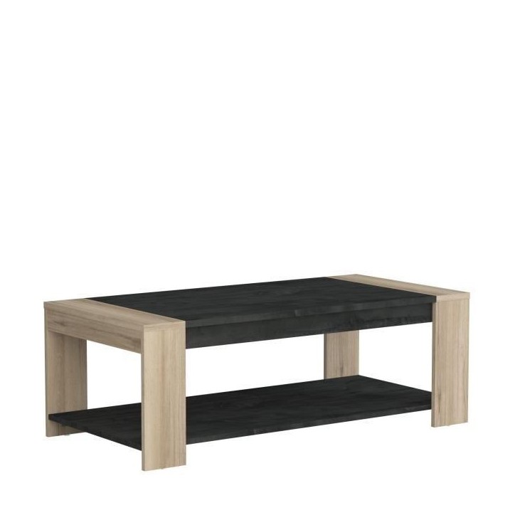 Ensemble salon SHEFFIELD composé de : Table basse double plateau supérieur et inférieur + Meuble TV 2 tiroirs - DEMEYERE Ensemble salon SHEFFIELD composé de : Table basse double plateau supérieur et inférieur + Meuble TV 2 tiroirs - DEMEYERE