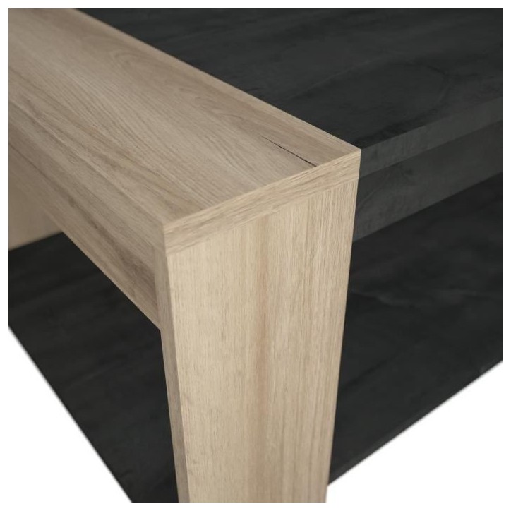 Ensemble salon SHEFFIELD composé de : Table basse double plateau supérieur et inférieur + Meuble TV 2 tiroirs - DEMEYERE Ensemble salon SHEFFIELD composé de : Table basse double plateau supérieur et inférieur + Meuble TV 2 tiroirs - DEMEYERE