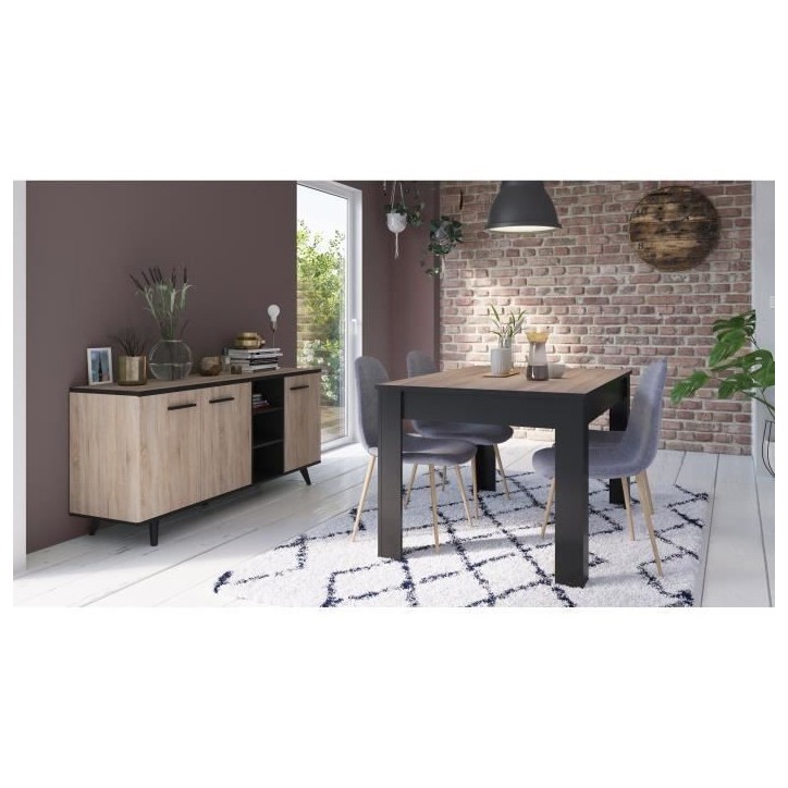 DEMEYERE Table a manger - Décor chene brossé - WAYNE - L 138,4 x P 90 x H 77,1 cm DEMEYERE Table a manger - Décor chene brossé - WAYNE - L 138,4 x P 90 x H 77,1 cm