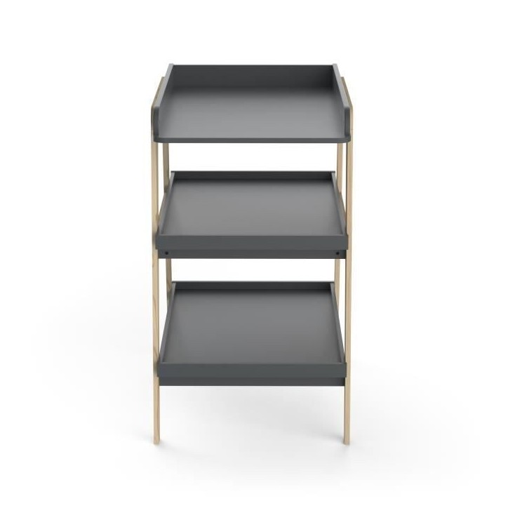 Table a langer TSUGA - Bois massif et MDF - L.58 x P.71,1 x H.101,2 cm - Pour matelas 50x70 cm - Gris graphite Table a langer TSUGA - Bois massif et MDF - L.58 x P.71,1 x H.101,2 cm - Pour matelas 50x70 cm - Gris graphite
