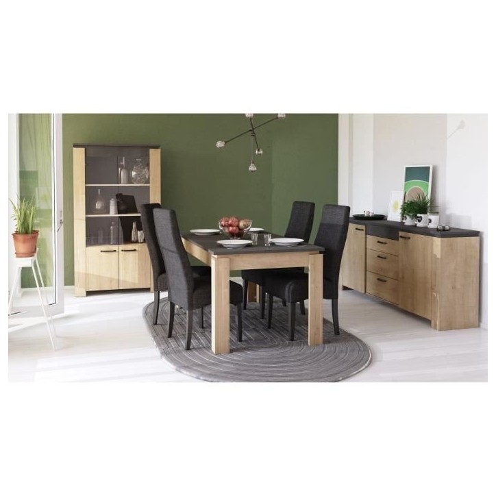 Table a manger seule AUSTIN - 6 personnes - Décor chene Hamilton et Sidewalk - L179 x P 90 x H 77 cm - DEMEYERE Table a manger seule AUSTIN - 6 personnes - Décor chene Hamilton et Sidewalk - L179 x P 90 x H 77 cm - DEMEYERE