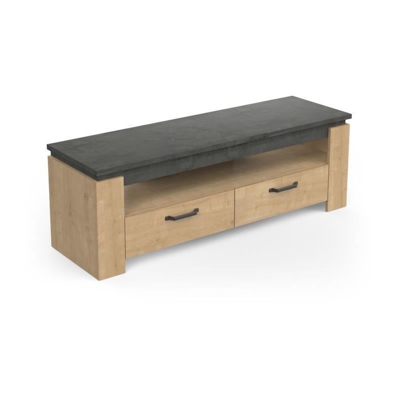 Meuble TV AUSTIN - Taille écran max 55' (140 cm) - Décor chene Hamil Meuble TV AUSTIN - Taille écran max 55' (140 cm) - Décor chene Hamil