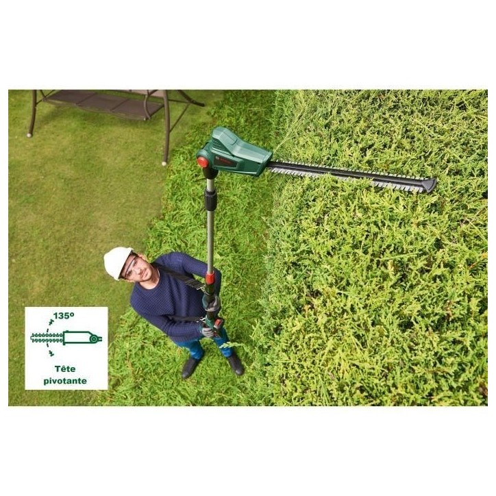Taille-Haies sans fil télescopique Bosch - UniversalHedgePole 18 (1 Batterie 18 V 2,5 Ah, Chargeur, Longueur de lame 43 cm) Taille-Haies sans fil télescopique Bosch - UniversalHedgePole 18 (1 Batterie 18 V 2,5 Ah, Chargeur, Longueur de lame 43 cm)