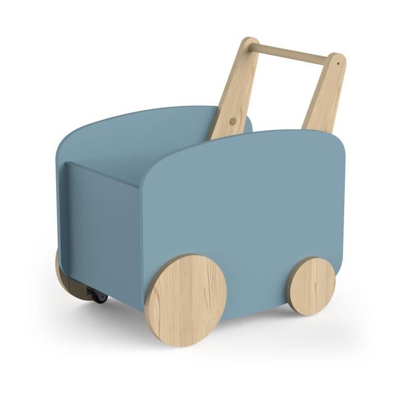 Chariot de rangement a roulettes - FIRMIANA - Style scandinave - Bleu Chariot de rangement a roulettes - FIRMIANA - Style scandinave - Bleu