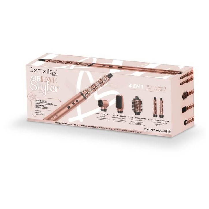 Brosse Soufflante Multistyler -SAINT ALGUE - Demeliss AIRFLOW STYLER - Seche & Coiffe, Lisse & Boucle - Coloris Exclusif