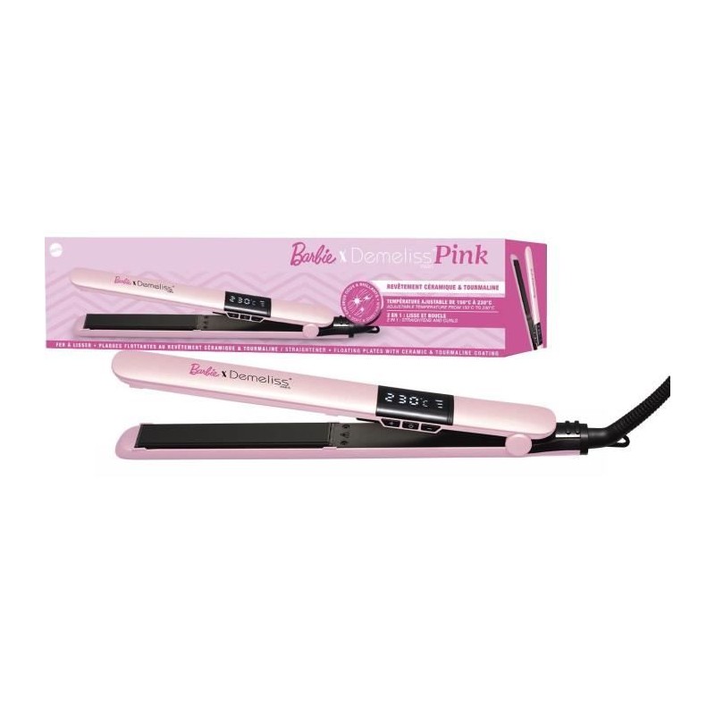 Lisseur - DEMELISS - Barbie Edition - Température de 150 a 230°C - P Lisseur - DEMELISS - Barbie Edition - Température de 150 a 230°C - P