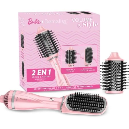 Brosse soufflante - DEMELISS - Volume & Style - Barbie Edition - 1200