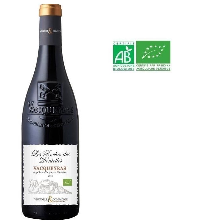 Les Roches des Dentelles 2018 AOC Vacqueyras - Vin rouge de la Vallée du Rhône - Bio