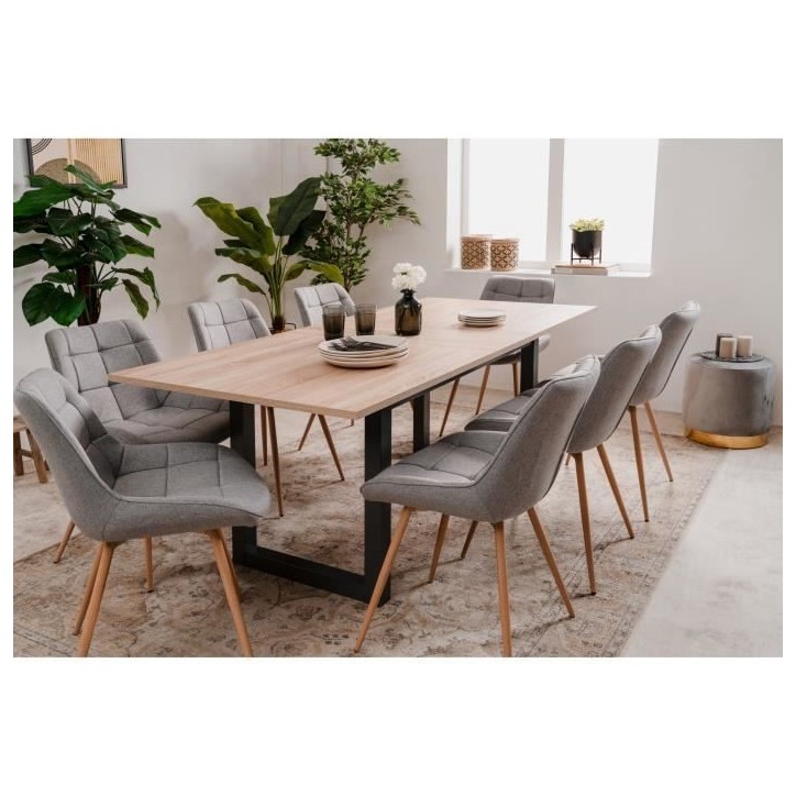 Table a manger extensible - Décor chene sonoma et anthracite - 160-200 cm - DENVER Table a manger extensible - Décor chene sonoma et anthracite - 160-200 cm - DENVER