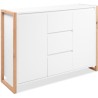 Buffet - DENVER - Chene artisan / Blanc - 2 portes - 3 tiroirs - 120 x