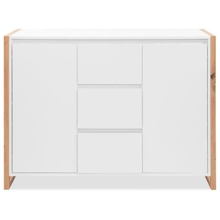 Buffet - DENVER - Chene artisan / Blanc - 2 portes - 3 tiroirs - 120 x 40 x 88 cm Buffet - DENVER - Chene artisan / Blanc - 2 portes - 3 tiroirs - 120 x 40 x 88 cm
