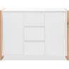 Buffet - DENVER - Chene artisan / Blanc - 2 portes - 3 tiroirs - 120 x