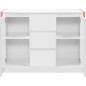 Buffet - DENVER - Chene artisan / Blanc - 2 portes - 3 tiroirs - 120 x 40 x 88 cm