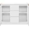 Buffet - DENVER - Chene artisan / Blanc - 2 portes - 3 tiroirs - 120 x