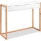 Console Bureau - DENVER - Chene artisan / Blanc - 2 tiroirs - 100 x 35 x 75 cm