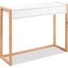 Console Bureau - DENVER - Chene artisan / Blanc - 2 tiroirs - 100 x 35