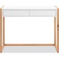 Console Bureau - DENVER - Chene artisan / Blanc - 2 tiroirs - 100 x 35 x 75 cm