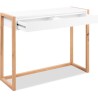 Console Bureau - DENVER - Chene artisan / Blanc - 2 tiroirs - 100 x 35