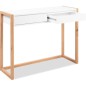 Console Bureau - DENVER - Chene artisan / Blanc - 2 tiroirs - 100 x 35 x 75 cm