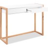 Console Bureau - DENVER - Chene artisan / Blanc - 2 tiroirs - 100 x 35