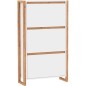 Meuble a chaussures - Blanc et chene - 12 paires - L70 x P25 x H125 cm - DENVER