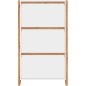 Meuble a chaussures - Blanc et chene - 12 paires - L70 x P25 x H125 cm - DENVER
