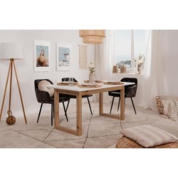 Table a manger - DENVER - Extensible - 10 personnes - Chene artisan /