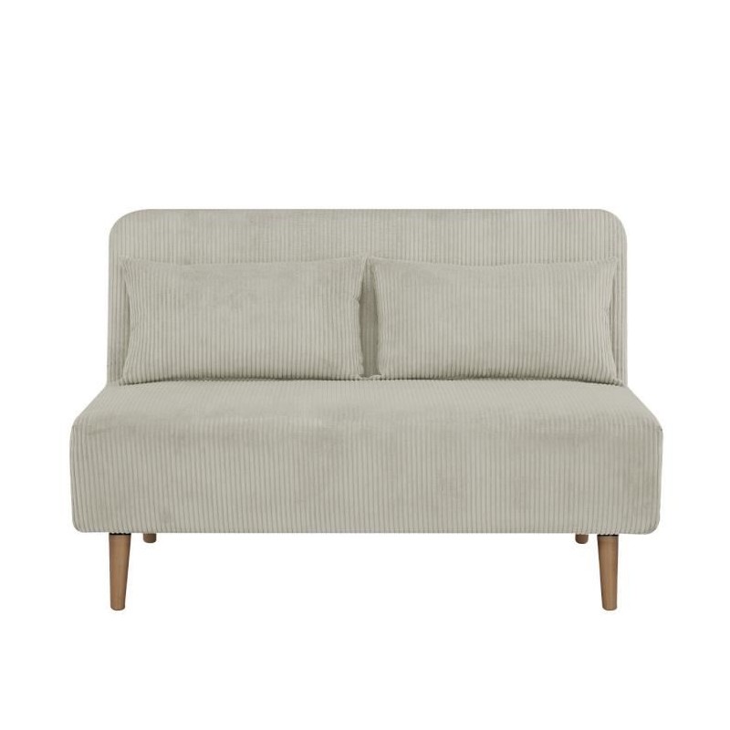 Banquette BZ - 2 places - Tissu velours côtelé Beige - 130 x 90 x 81 Banquette BZ - 2 places - Tissu velours côtelé Beige - 130 x 90 x 81