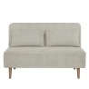 Banquette BZ - 2 places - Tissu velours côtelé Beige - 130 x 90 x 81
