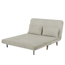 Banquette BZ - 2 places - Tissu velours côtelé Beige - 130 x 90 x 81