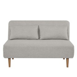 Banquette BZ - 2 places - Tissu Beige - 130 x 90 x 81 cm - DEPLO