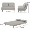 Banquette BZ - 2 places - Tissu Beige - 130 x 90 x 81 cm - DEPLO