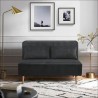 Banquette BZ - 2 places - Tissu velours côtelé Noir - 130 x 90 x 81