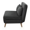 Banquette BZ - 2 places - Tissu velours côtelé Noir - 130 x 90 x 81
